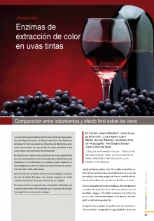 Enzimas de extracción de color en uvas tintas