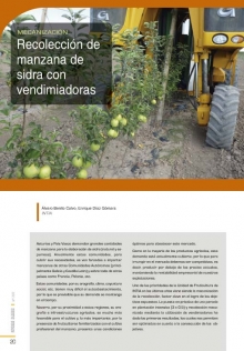 Recolección de manzana de sidra con vendimiadoras