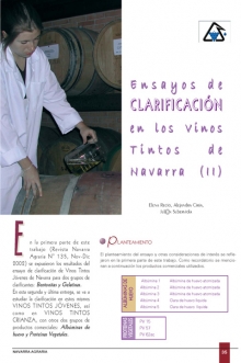 Ensayos de clarificación en los vinos tintos