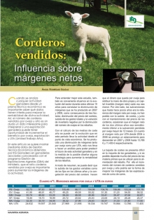 Corderos vendidos por oveja