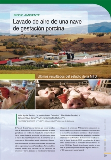 Lavado de aire de una nave de gestación porcina