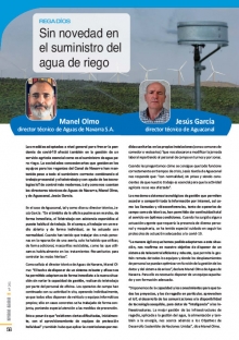 Sin novedad en el suministro del agua de riego