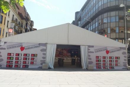 La carpa del producto local, en pleno corazón de San Fermín
